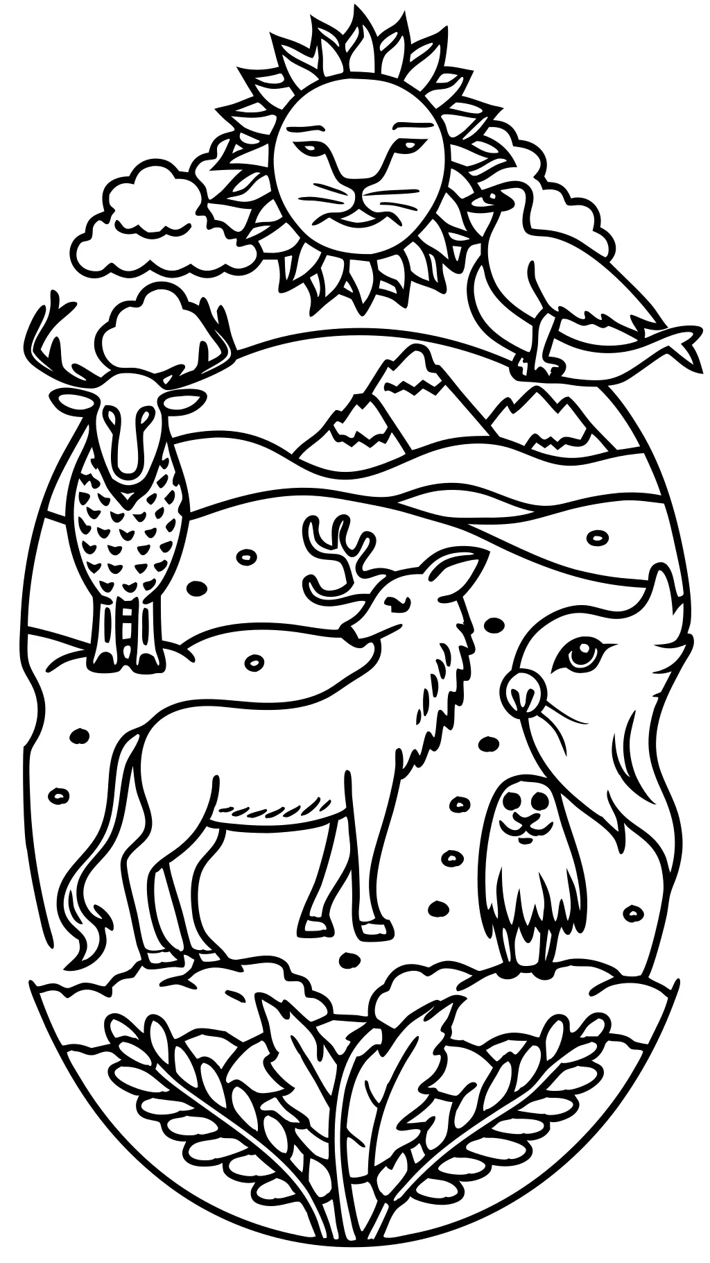 hard coloring pages of animals